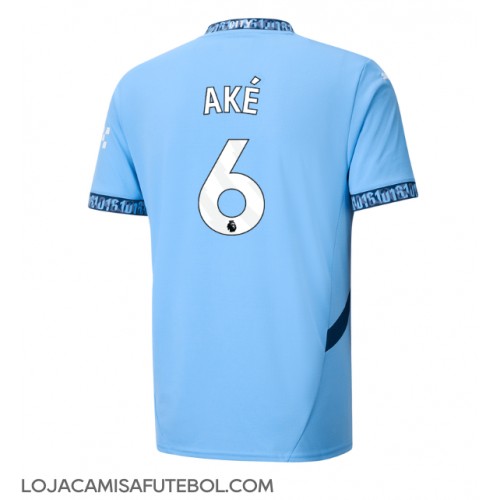 Camisa de Futebol Manchester City Nathan Ake #6 Equipamento Principal 2024-25 Manga Curta